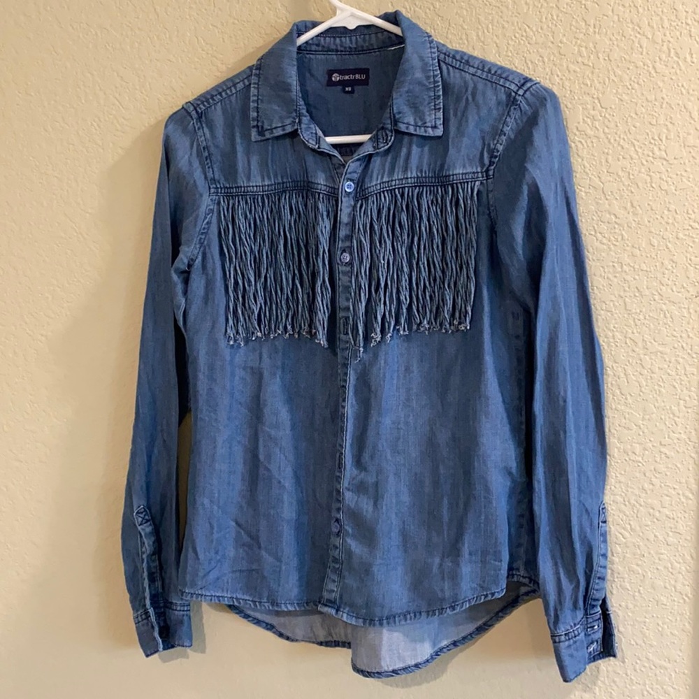 Fringe Western Denim Shirt